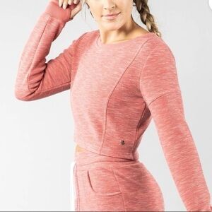 BuffBunny Goal Digger Pink Crew Neck Cropped Pullover Sweatshirt Athleisure